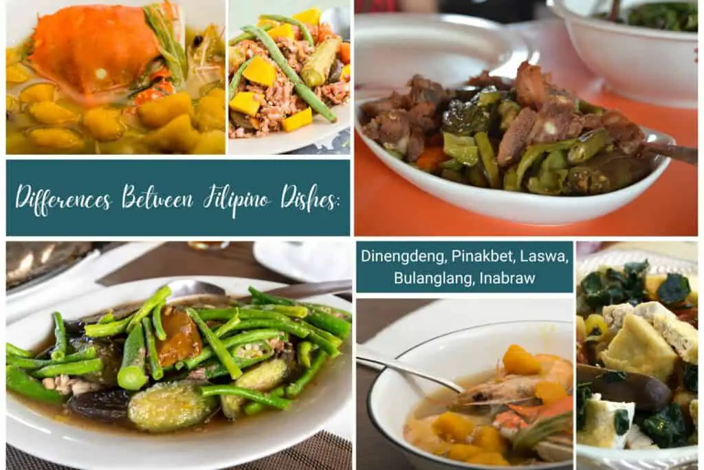 difference between filipino vegetable dishes